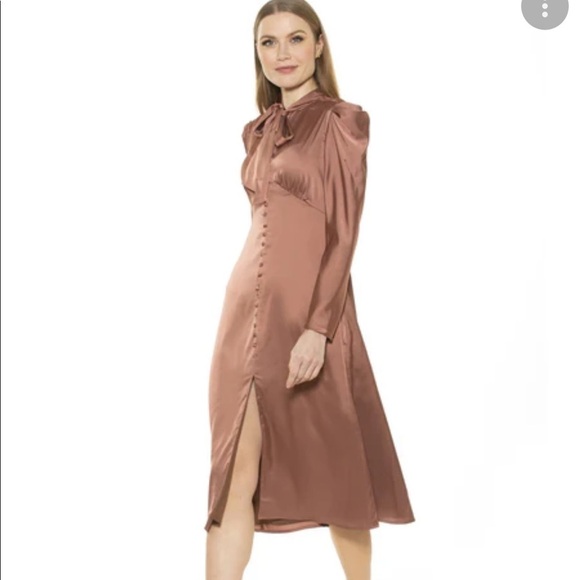 Alexia Admor Vicki Bow Tie Puff Sleeve Dress - Picture 3 of 5